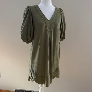 Cynthia Rowley Woman's XS Short Balloon Sleeve Green Dress